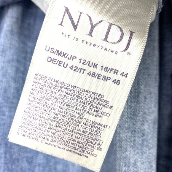 NYDJ Alina Pull On Ankle Jeans Womens SIze 12 Elastic Waist LIght Wash Blue - Picture 7 of 8